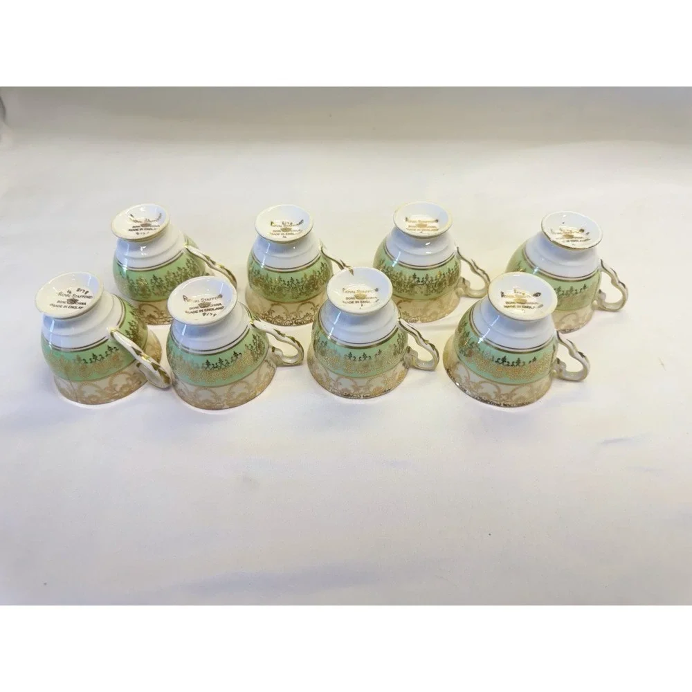 *RARE* Vintage Royal Stafford 8178 - Demitasse & Saucer Set Of 8 W/ 6 Spoons
